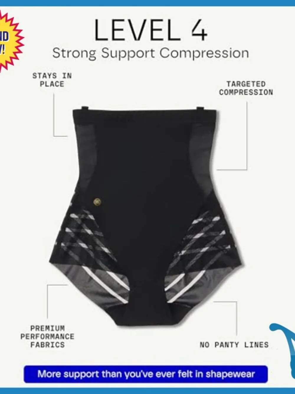 High Compression Shapewear Brief Tummy Control Firm Support 2X